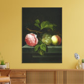 Toile Une vie morte avec un Rose, des raisins et de la p (Insitu(Salon))