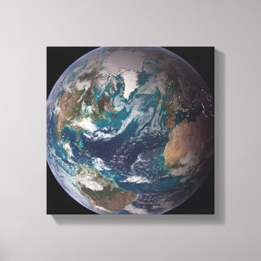 Toile Une vue complète de la Terre montrant les données (Recto)