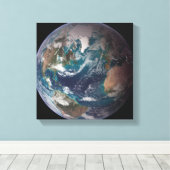 Toile Une vue complète de la Terre montrant les données  (Insitu (Plancher de Bois))