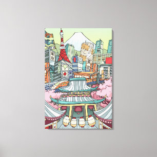 Toile Une vue de Tokyo