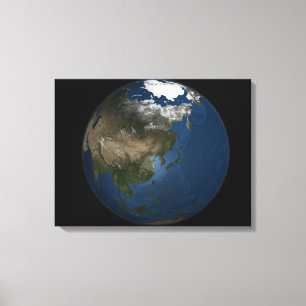 Toile Une vue globale au-dessus de l'Asie avec la glace