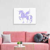 Toile Unicorn pegasus - Choisissez la couleur arrière -  (Insitu(Salon))