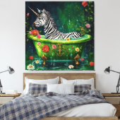 Toile Unicorn Zebra dans une baignoire (Insitu(Chambre))