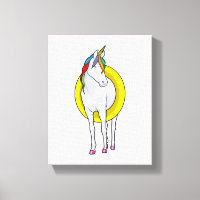 Unicorne à la natation avec anneau de nage