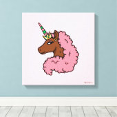 Toile Unicorne Afro Rose clair (Insitu (Plancher de Bois))
