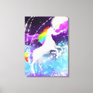 Toile Unicorne arc-en-ciel
