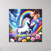 Toile Unicorne arc-en-ciel une (Recto)