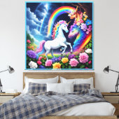 Toile Unicorne arc-en-ciel une (Insitu(Chambre))