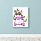 Toile Unicorne avec lunettes de soleil (Insitu (Plancher de Bois))