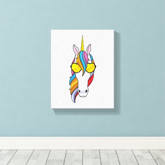 Toile Unicorne avec lunettes de soleil (Insitu (Plancher de Bois))