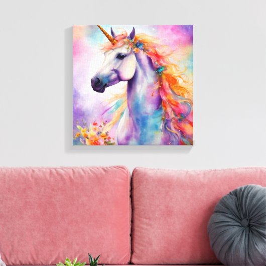 Toile Unicorne couleur Pastel (Insitu(Salon))