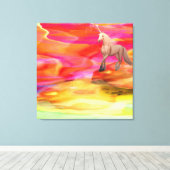 Toile Unicorne dans le désert peint (Insitu (Plancher de Bois))