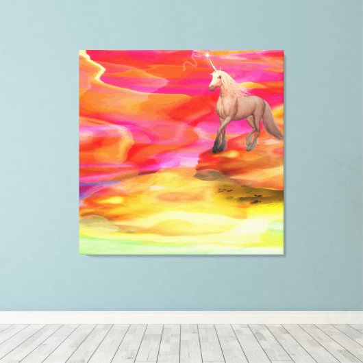 Toile Unicorne dans le désert peint (Insitu (Plancher de Bois))