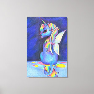 Toile Unicorne de Féerie arc-en-ciel