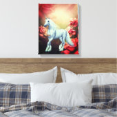 Toile Unicorne Et Rose Imaginaire Cheval Art (Insitu(Chambre))