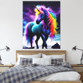 Toile Unicorne foncée avec Mane arc-en-ciel (Insitu(Chambre))