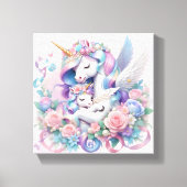 Toile Unicornes Stretted Canvas Print (Recto)