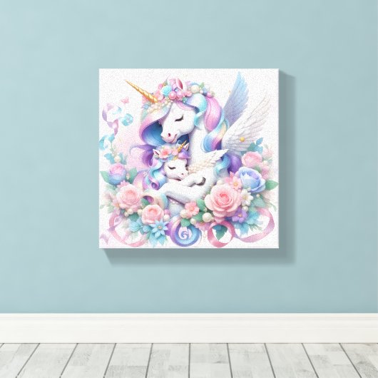 Toile Unicornes Stretted Canvas Print (Insitu (Plancher de Bois))