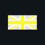 Toile Union Jack gris clair et jaune<br><div class="desc">Motif gris clair et jaune basé sur l'Union Jack.</div>