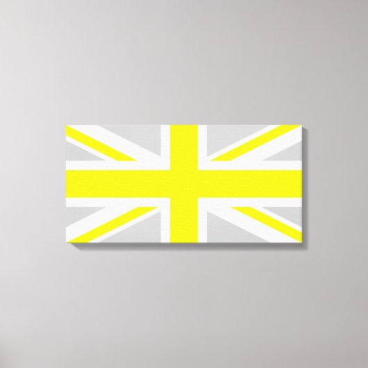 Toile Union Jack gris clair et jaune (Recto)