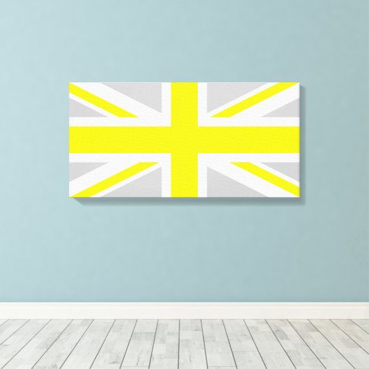 Toile Union Jack gris clair et jaune (Insitu (Plancher de Bois))