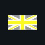 Toile Union Jack gris et jaune<br><div class="desc">Motif gris et jaune basé sur l'Union Jack.</div>