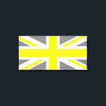 Toile Union Jack gris et jaune<br><div class="desc">Motif gris et jaune basé sur l'Union Jack.</div>