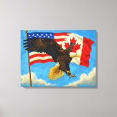 Toile Unité - Drapeau du Canada, Drapeau américain et Ai (Recto)