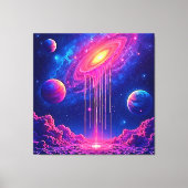 Toile Univers en néon : étoiles ruisselantes de lumière (Recto)