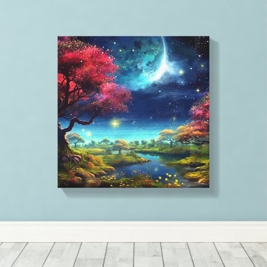 Toile Univers nocturne coloré (Insitu (Plancher de Bois))