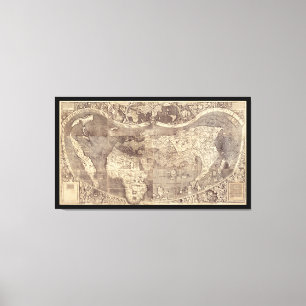 Toile Universalis Cosmographia par M. Waldseemuller 1507