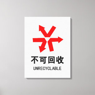 Toile Unrecyclable ~ Signe chinois Hanzi