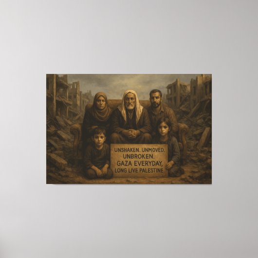 Toile Unshaken. Non déplacé. Sans rupture. — Gaza tous l (Recto)