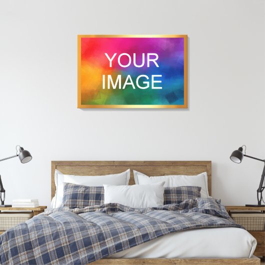 Toile Upload Your Image Photo Logo on Gold Background (Insitu(Chambre))