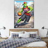 Toile Urban Alien Basketball Player - Comic Style Art (Insitu(Chambre))