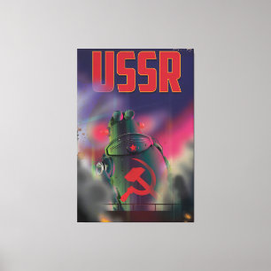 Toile URSS Russie soviétique dessin animé voyage poster 