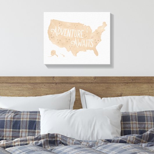 Toile US Map Kids Room Decor (Insitu(Chambre))