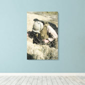 Toile US Marine saute dans un trou (Insitu (Plancher de Bois))