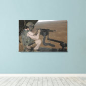 Toile US Marine test feu une mitrailleuse lourde M240 (Insitu (Plancher de Bois))