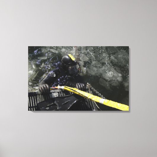 Toile US Navy Diver se prépare à commencer sa plongée (Recto)