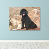 Toile USA, Californie. Labradoodle assis (Insitu (Plancher de Bois))