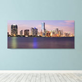 Toile USA, Floride, Miami skyline à crépuscule 2 (Insitu (Plancher de Bois))