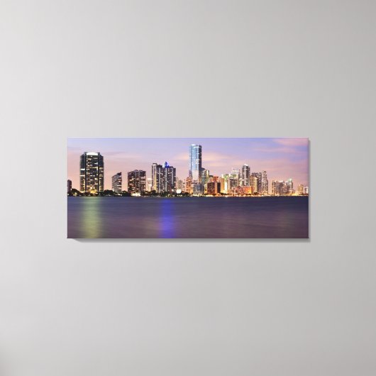Toile USA, Floride, Miami skyline à crépuscule 2 (Recto)