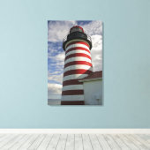 Toile USA, Maine, Lubec. West Quoddy Head LIghthouse (Insitu (Plancher de Bois))