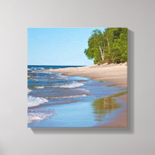 Toile USA, Michigan. Plage De 12 Km