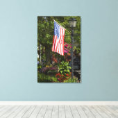 Toile USA, New York, Lewiston. drapeau américain attaché (Insitu (Plancher de Bois))