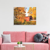 Toile USA, Oregon. Pont Couvert De Shimanek Le Matin (Insitu(Salon))