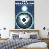 Toile USA Solar Eclipse 2017 poster vintage (Insitu(Chambre))