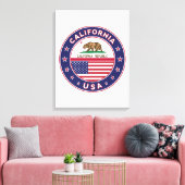 Toile USA_STATES - WITH_FLAG_California_circle_with_flag (Insitu(Salon))