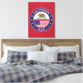 Toile USA_STATES - WITH_FLAG_California_circle_with_flag (Insitu(Chambre))